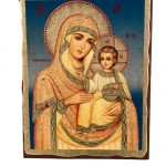 Olive Wood Jerusalem Madonna Icon