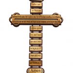 Olive Wood Our Father Cross